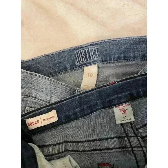 Girls Sz 10 Jeans True Religion Lucky Brand DKNY Lot Flare Capri Skinny Straight - Picture 7 of 7